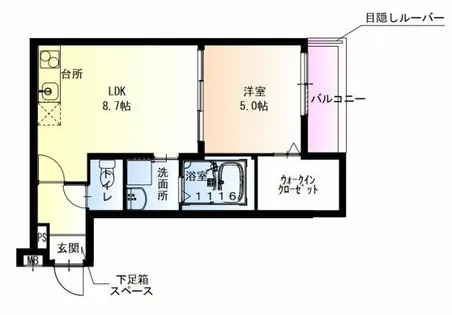 フジパレス瓜生堂Ⅲ番館【3階】の間取り