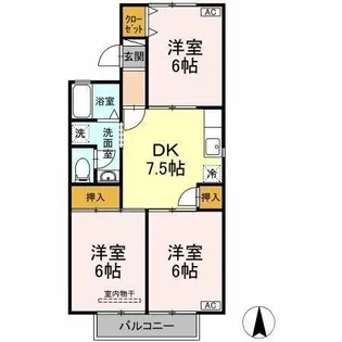 ハウスオブイマイセ B【2階】の間取り