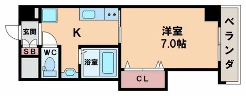ロジュマン上本町【3階】の間取り