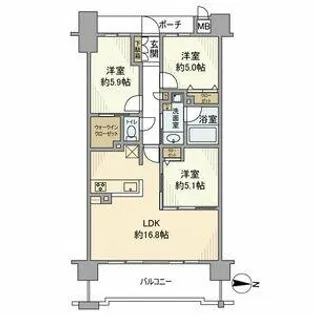 リコット岡崎柱曙【0号室】の間取り