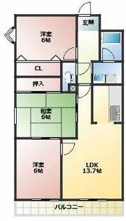 グリーンオーク【2階】の間取り