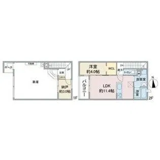 PLUM植田東【1階】の間取り