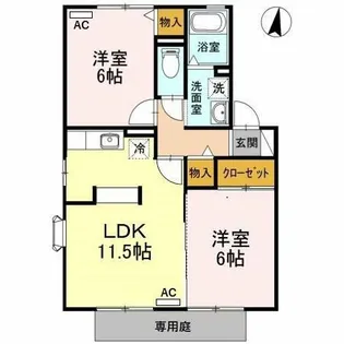 ラ・フィーネ曙 A棟【1階】の間取り