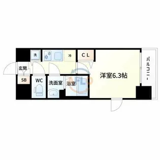 プレサンス新大阪ザ・シティ【7階】の間取り