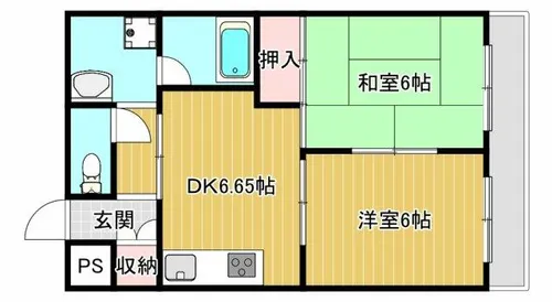 メゾンド中新開【201号室】の間取り