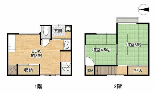 大阪府大阪市旭区中宮3丁目【テラスハウス】の間取り