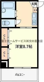 メロディーハイム美章園【4階】の間取り