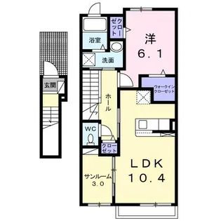 かっぱ壱番館【2階】の間取り