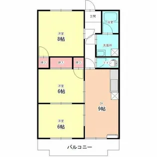 藤塚ハイツ【4階】の間取り