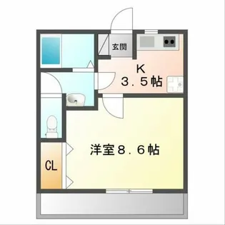 ライフイン・ビー・サークル【203号室】の間取り