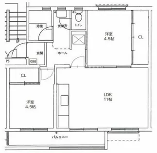 粟生第ニ住宅第1号棟【5階】の間取り