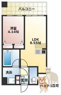 1LDKの間取り画像