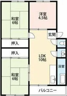 取石石田団地【3階】の間取り