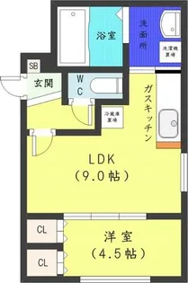 ルーエ北円山【1階】の間取り