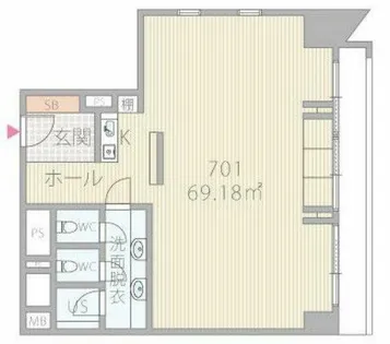 おおきに東心斎橋ビル【6階】の間取り