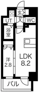 ファステート難波ヴィラント【9階】の間取り