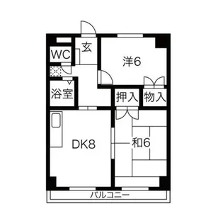 福岡県太宰府市通古賀6丁目【マンション】の間取り
