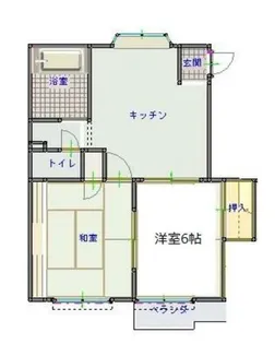 福岡県大野城市雑餉隈町1丁目【アパート】の間取り