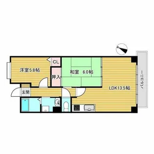 シティプラザ深江北町【4階】の間取り