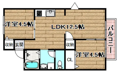 桜ヶ丘南山ハイツ【2階】の間取り