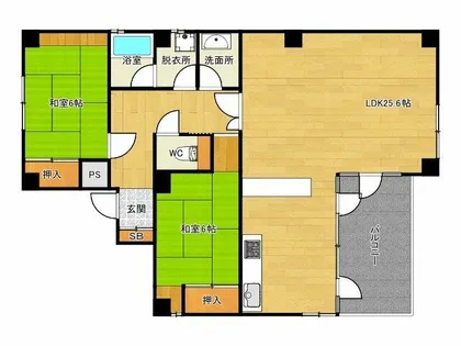 シオンズガーデン花川【3階】の間取り
