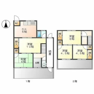 愛知県名古屋市北区辻町9丁目【一戸建】の間取り