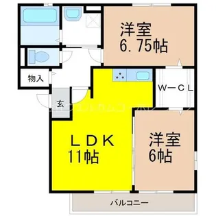 KEN10SQUARE Ⅲ【302号室】の間取り