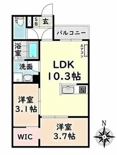 愛知県名古屋市南区道徳北町2丁目【アパート】の間取り