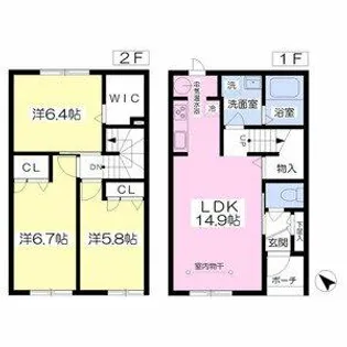 アコルデガーデンB棟【1階】の間取り