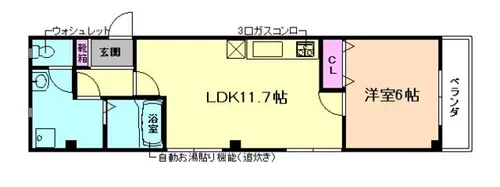 大阪府豊中市岡町北1丁目【マンション】の間取り