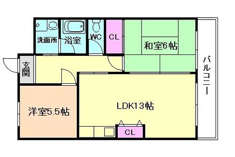 大阪府豊中市原田元町1丁目【マンション】の間取り
