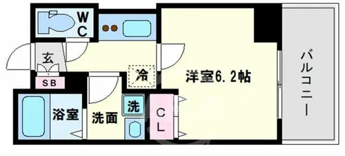 エグゼ天王寺Ⅱ【9階】の間取り