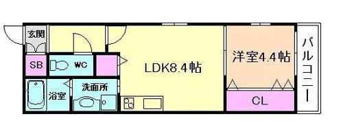 大阪府豊中市宝山町【アパート】の間取り