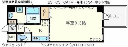 クレアート難波南イービス【2階】の間取り