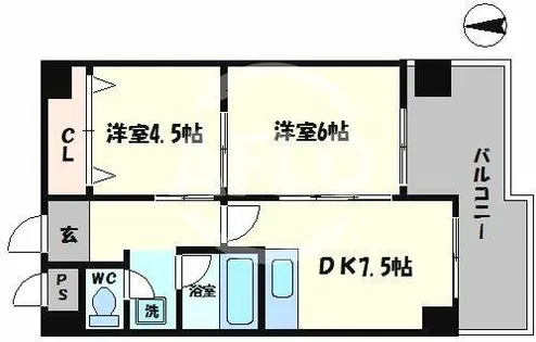 Calmare namba west【5階】の間取り