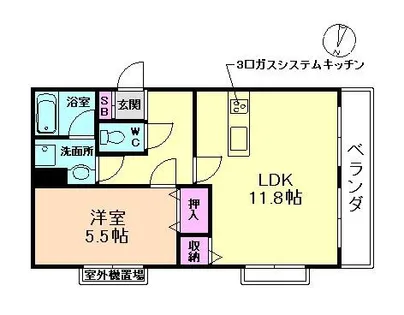 大阪府豊中市長興寺南4丁目【マンション】の間取り