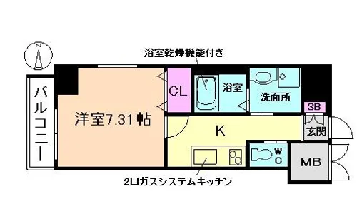 大阪府豊中市岡町【マンション】の間取り