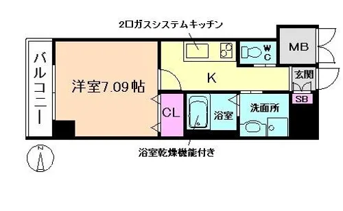 大阪府豊中市岡町【マンション】の間取り