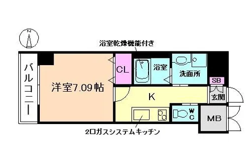 大阪府豊中市岡町【マンション】の間取り