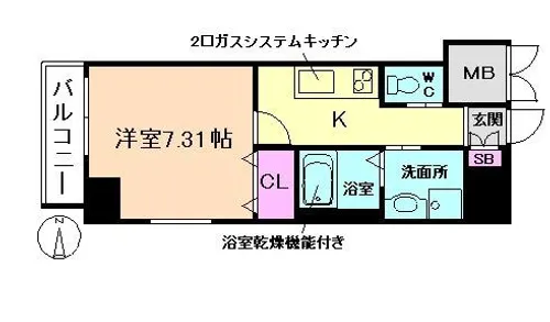 大阪府豊中市岡町【マンション】の間取り