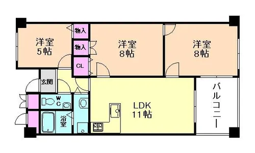 大阪府豊中市少路1丁目【マンション】の間取り