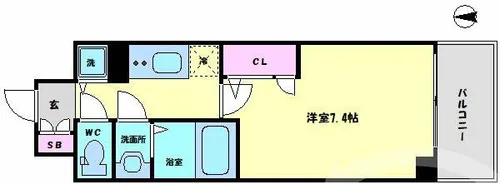 エスリード北浜EAST【10階】の間取り