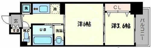 セレニテ心斎橋グランデ【6階】の間取り