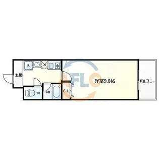 プロシード長居公園通【8階】の間取り