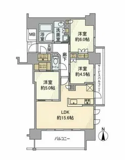 Brillia田辺【9階】の間取り