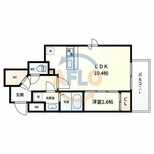 AFFLUENCE難波EAST【14階】の間取り