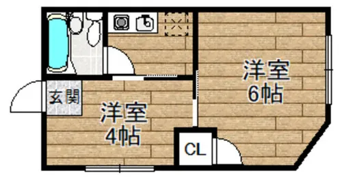 ポップ高槻スクールレディースマンション【301号室】の間取り