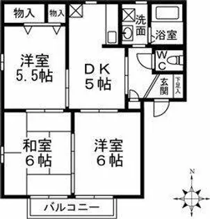 フォーブルリッチB【B-102号室】の間取り