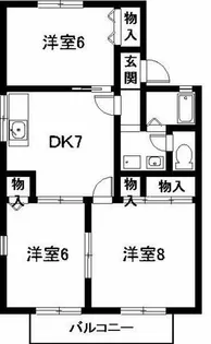 あんず 南棟【105号室】の間取り