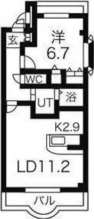 1LDKの間取り画像